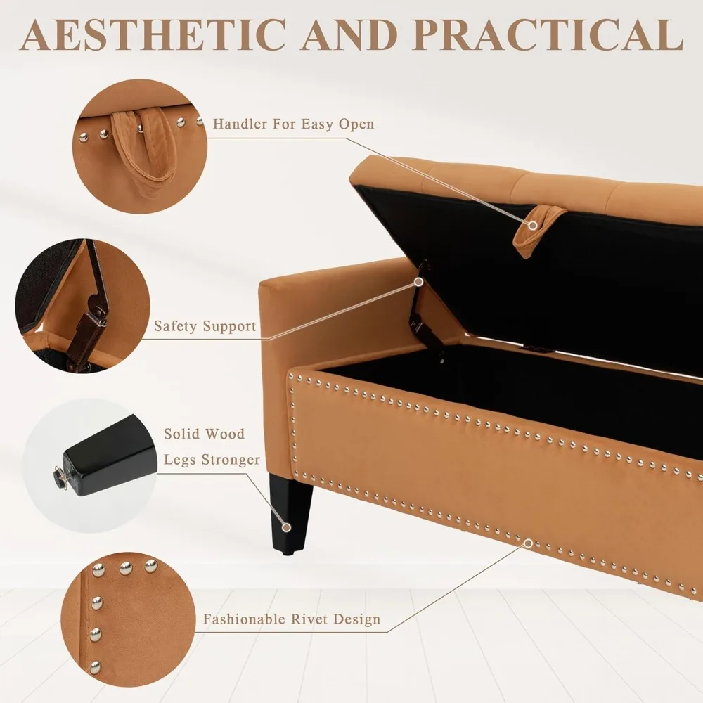 مسند تخزين حديث بأذرع، مقعد منجد بزاوية 45 زرًا لغرفة المعيشة، نهاية أثاث السرير، قطعة مخملية #5