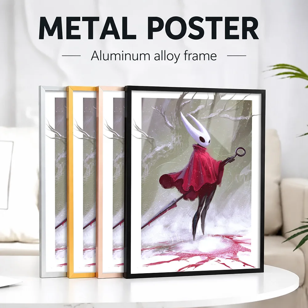Hollow Knight Hornet Framed Metal Print Customized Photo Mystical Adventure Style Wall Art For Collector Room Fantasy Fan Gift