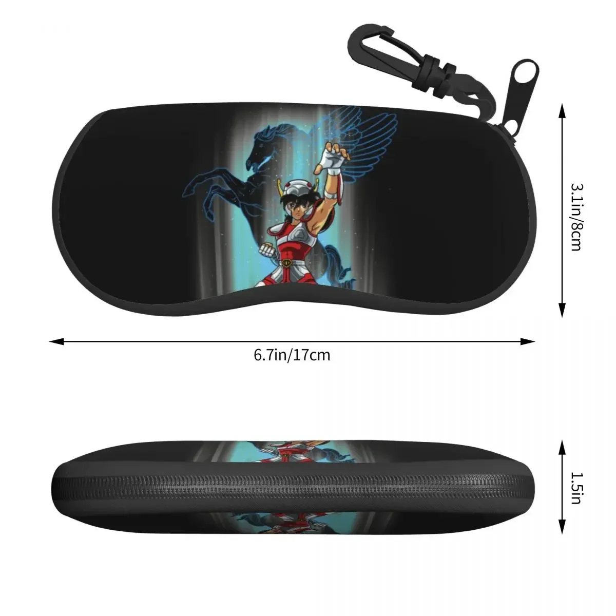 Custom Seyia Of Pegasus Shell Glasses Case Unisex Saint Seiya Knights of the Zodiac Eyeglasses Case Sunglasses Protector Box