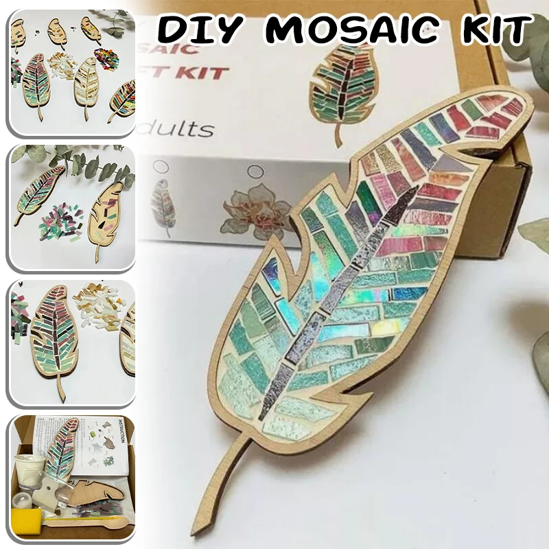 

DIY Mosaic Kit Creative Stained Glass Mosaic Kit Bright Feather Handmade Diy Crafts Home Decor Ornaments Xmas Gift