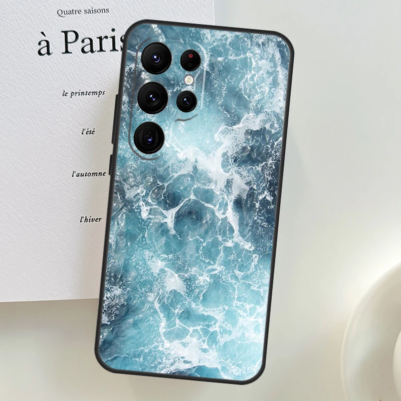 Blue Ocean Waves Sea Cover For Samsung Galaxy S23 Ultra S21 S20 FE Note 10 Plus S8 S9 S10 S10e S22 Ultra Case