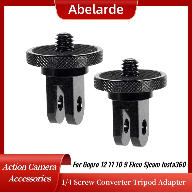 1/4 Inch Screw Tripod Adapter 360 Rotating Mount Holder For Go Pro 13 12 11 10 9 8 Insta360 One X2 X3 X4 DJI Camera Accessories