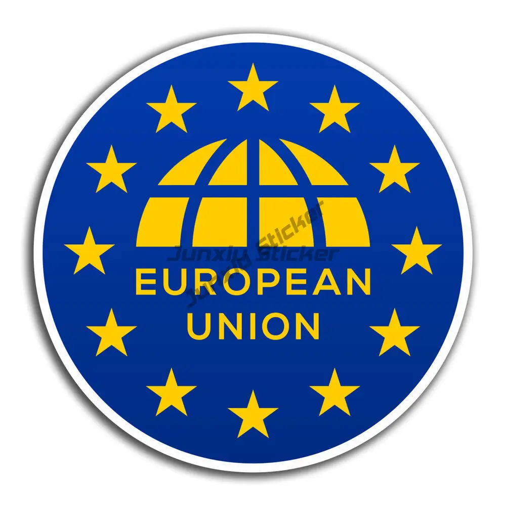 EU Europe Flag Map Vinyl Sticker Decal Car Laptop European Union Travel Sticker Laptop Luggage