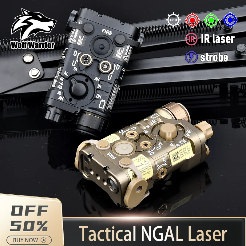 

Tactical AllMetal NGAL L3 Red/Green/Blue IR Laser aiming indicator LED White Light High-power Airsoft Hunting Strobe Flashlight