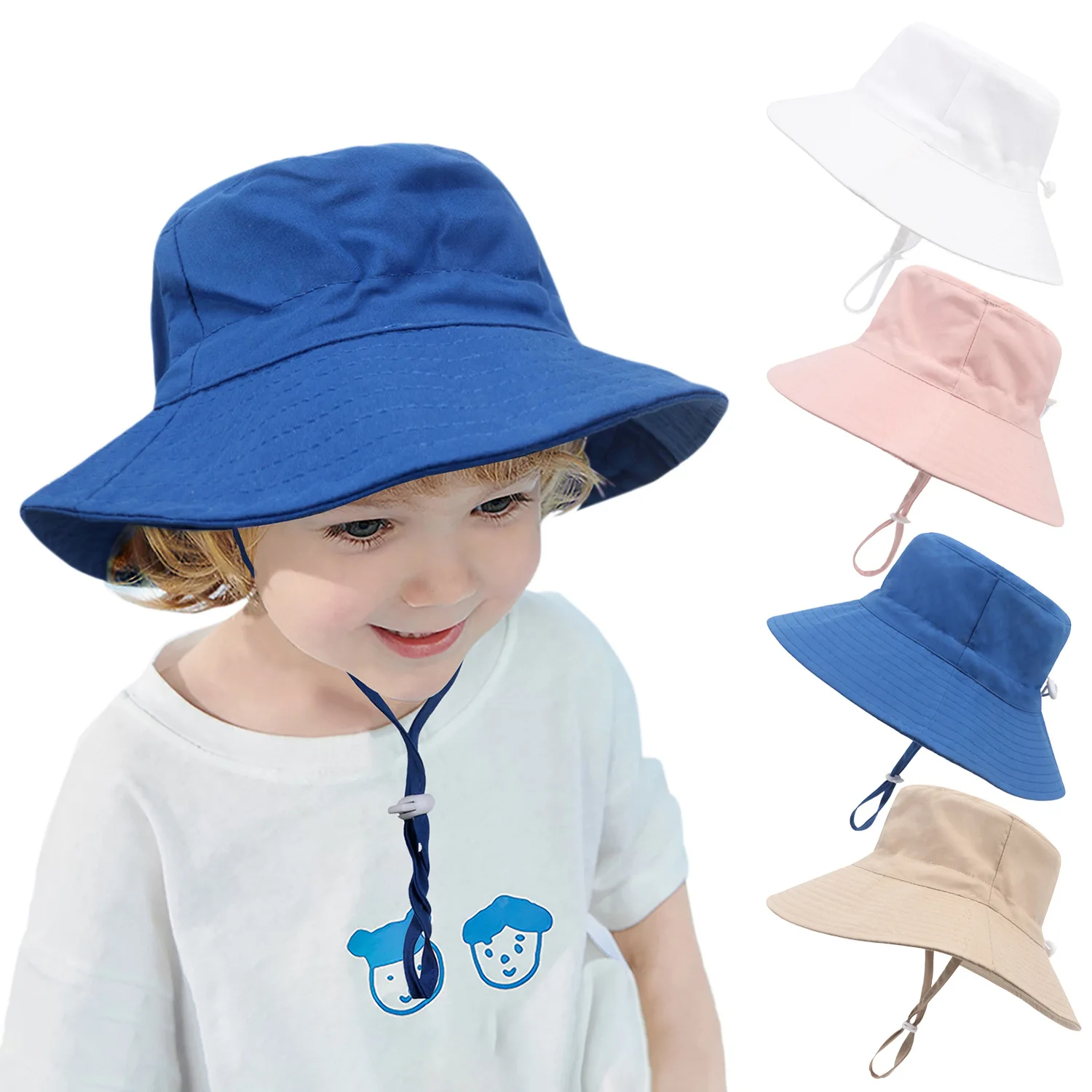 

Children's sunscreen hat for spring/summer 2022, European and American sun hats, breathable basin hats for boys and girls, beach