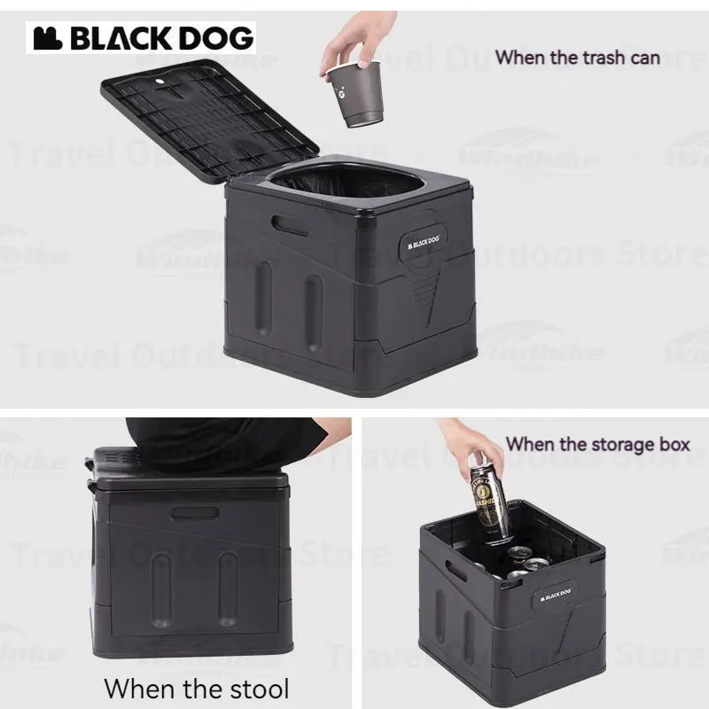 Naturehike BLACKDOG Foldable Camping Portable Toilet Outdoor Equipments Mobile Toilet for Travel Plastic Storage Box Trash Can