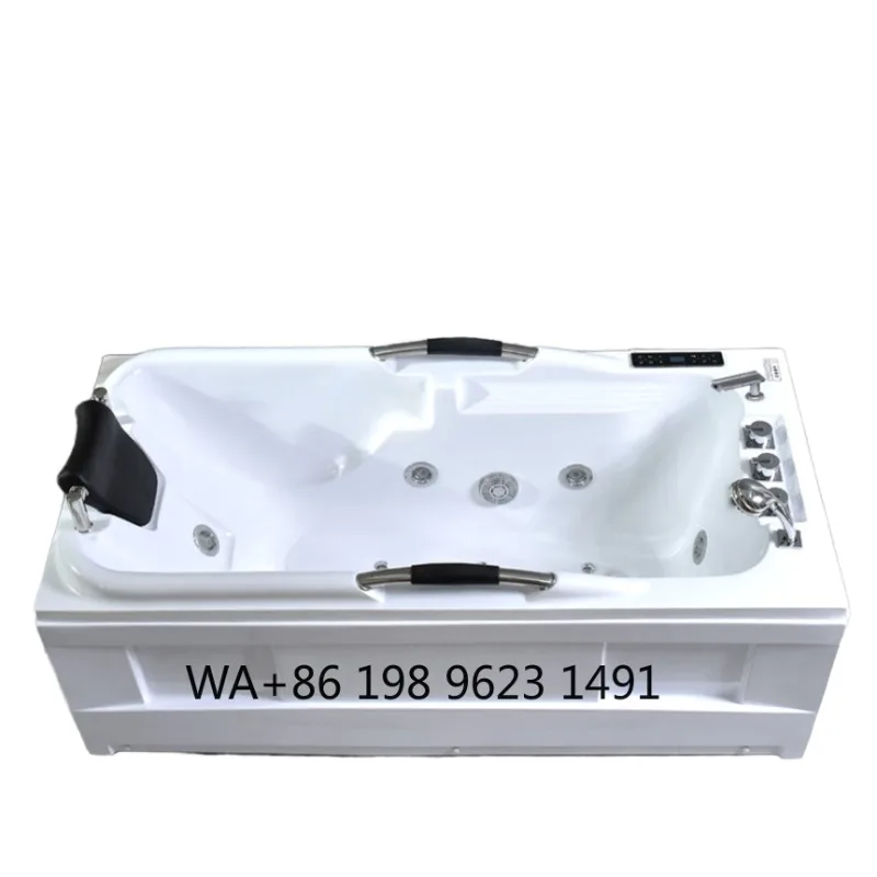 Modern Bathroom Freestanding Acrylic Massage Bathtub Air Jet Bubble SPA Hot Tub Complete with Shower Faucet  Soaking Tub