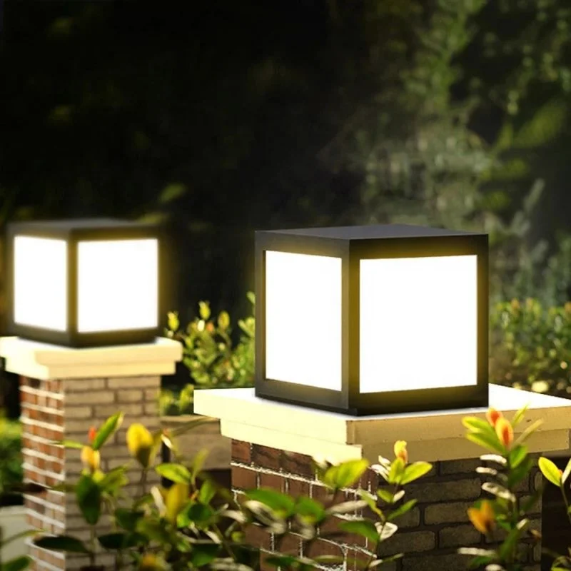 

Outdoor Garden Solar Pillar Lamp Waterproof Column Lights Garden Villa Courtyard Coffee Light Outdoor Wall Door Pillar Post Lamp