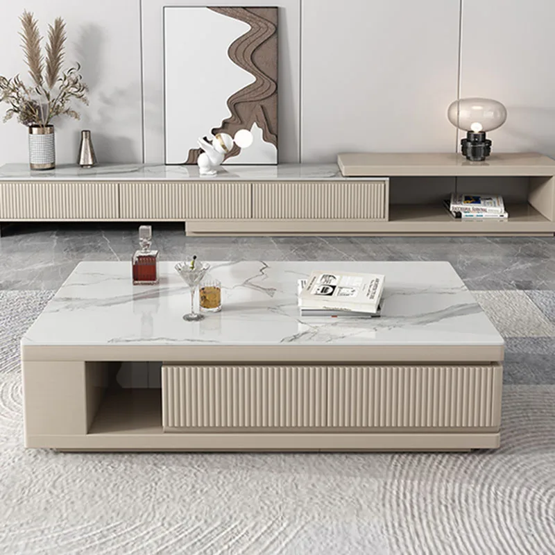 

Storage Designer Coffee Table Luxury Nordic Drawers Extendable Aesthetic Side Table Adjustable Regale Salontafel Home Furniture