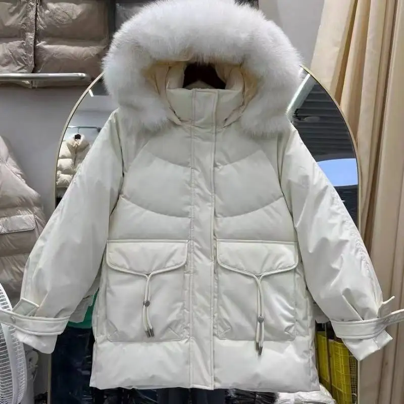 Hooded Winter 2025 New Women's Medium and Long Thick Loose Breadman