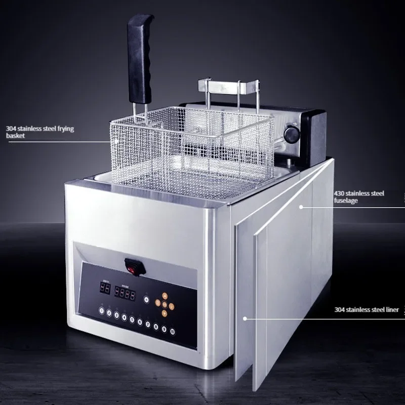 8L Automatic Elevating Electric Fryer Large Capacity Fryer French Fries Fried Chicken Temperature Controlled Thickened Fryer