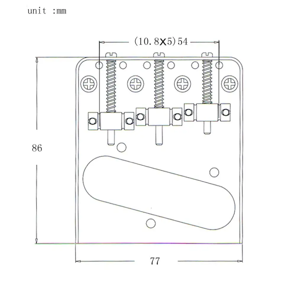 Puente de 3 monturas de metal con orificio para pastilla de bobina única para piezas de guitarra TL