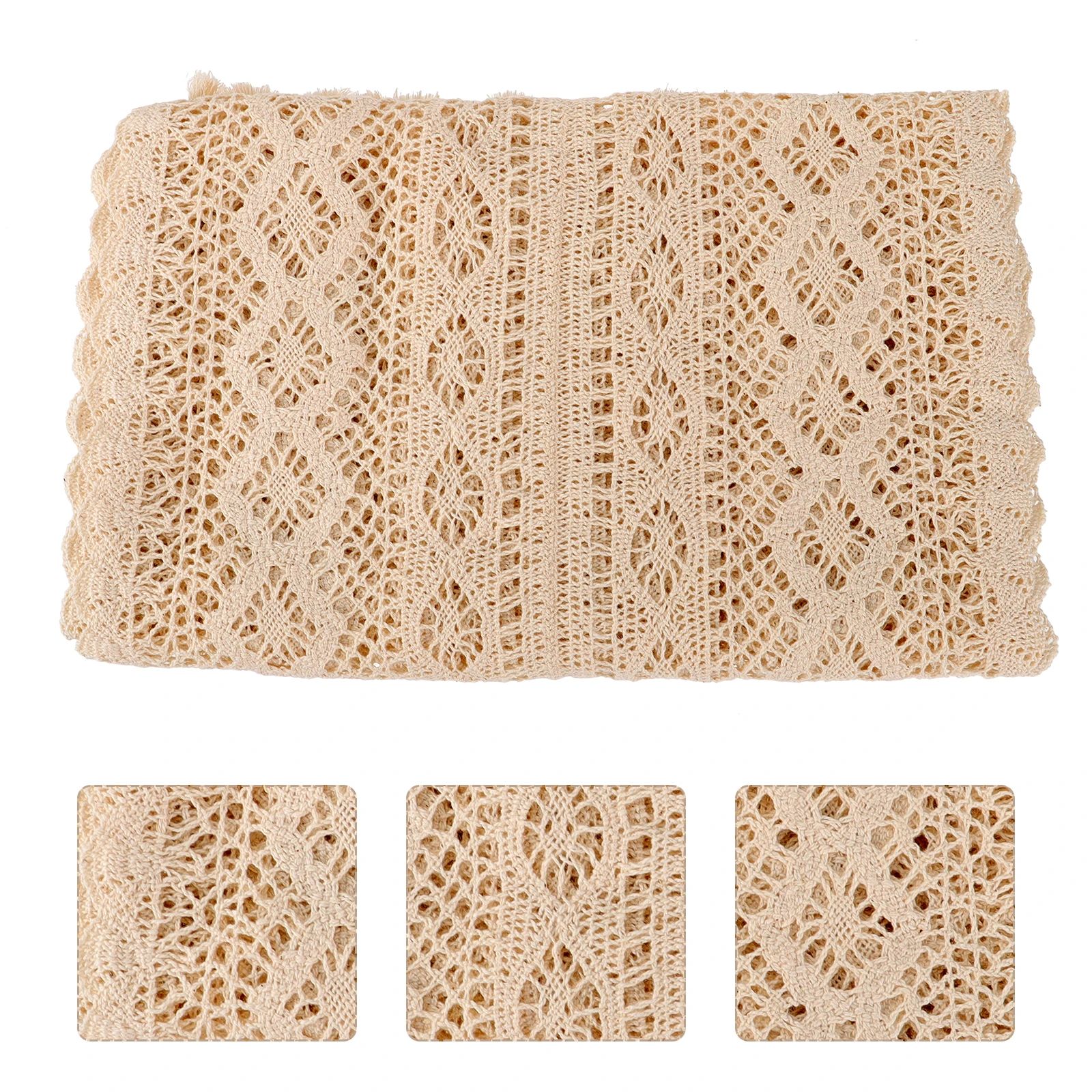 

1pc Knitted Table Flag Premium Decorative Crochet Tablecloth Lace Tassel Design for Wedding Party Valentine Home