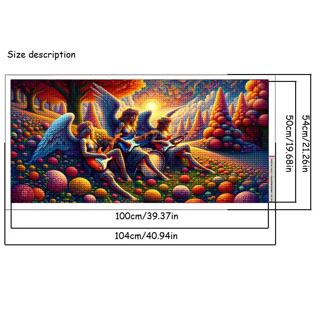 Three Angels Play Electric Guitars 5D Diamond Painting Beautiful Landscape Kits Diamond Mosaic Embroidery Cross Stitch Kits