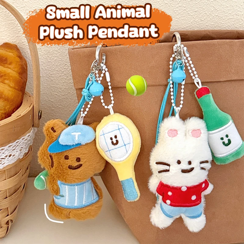 Cartoon Bunny pluche sleutelhanger gevulde beer pop hanger, auto sleutelhanger rugzak decoratie, kindercadeau