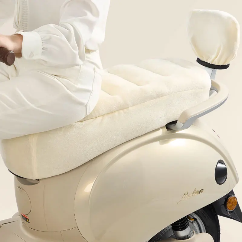 

Winter Thick Velvet Motorcycle Seat Cushion Cover Shock Absorption Electric Scooter Seat Pad Protector Universal Moto Accessory