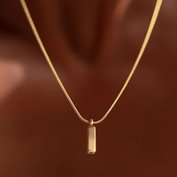 Men's stainless steel jewelry golden pendant Cuban chain necklace waterproof and non fading quality jewelry sold directly
