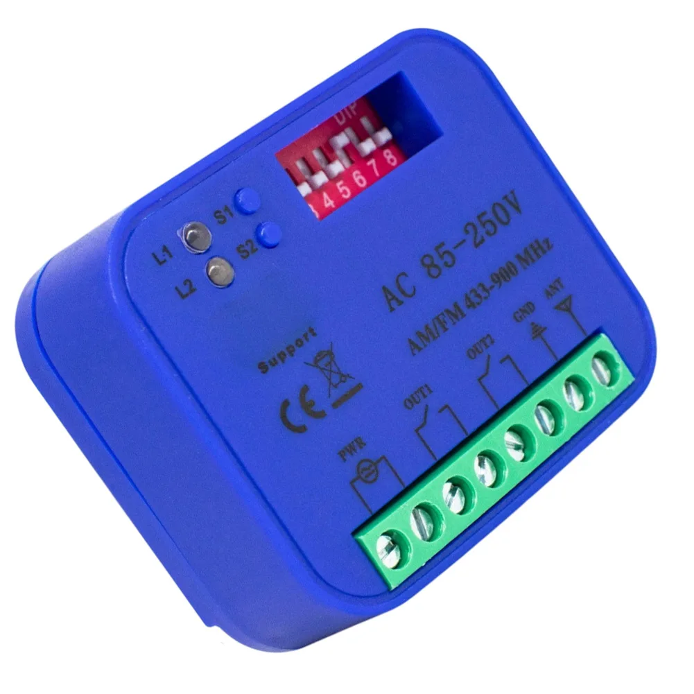 Smart On Off Switch Blue Garage Door Receiver APP Remote Control Fixed rolling learning Code Compatible 280-915MHz