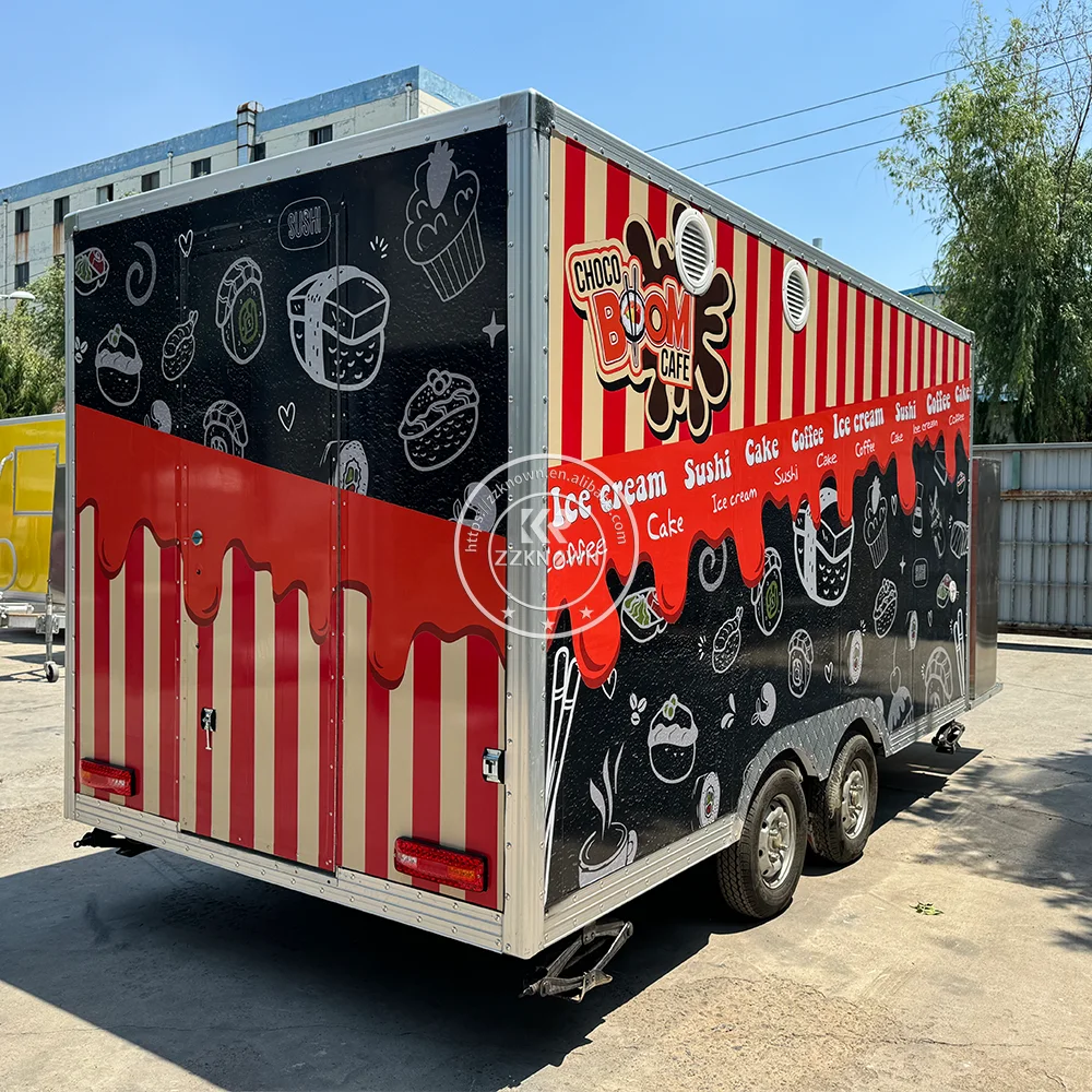 Coffee Food Trailer Truck With Kitchen Equipments Customized Food Truck Mobile Concession Snack Cart