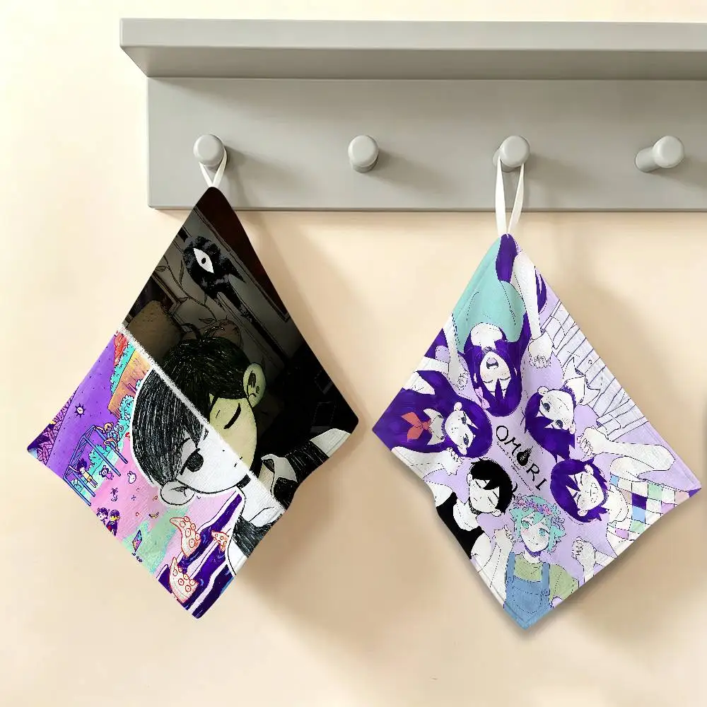 Game Omori Sunny and Mewo Reusable Hanging Kitchen Towel, Polyester Cotton Soft Fabric for Office Home Daily Life