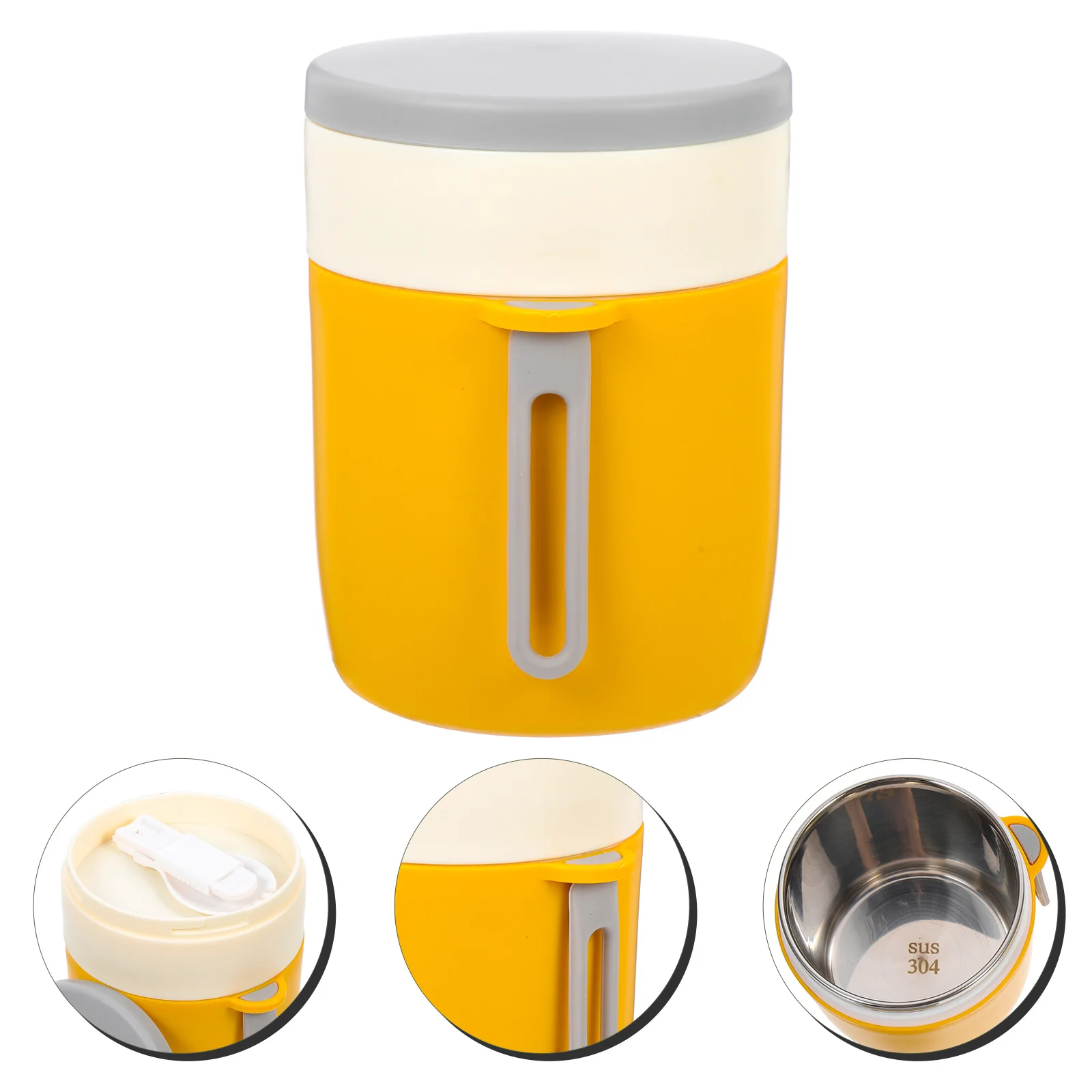 

1Set Portable Leakproof Breakfast Cup Large Mouth Insulated Oatmeal Container Food Storage Handheld Yogurt Cup