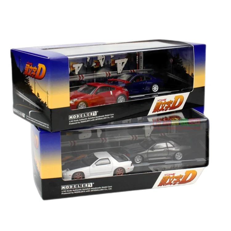 Anime 1:64 first text D AE86 RX7 NSX with scene set Alloy die-cast