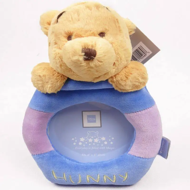

Disney Winnie The Pooh Plush Photo Frame Cute Stuffed Doll Picture Holder Kids Gift Home Shelf Decor Collectible