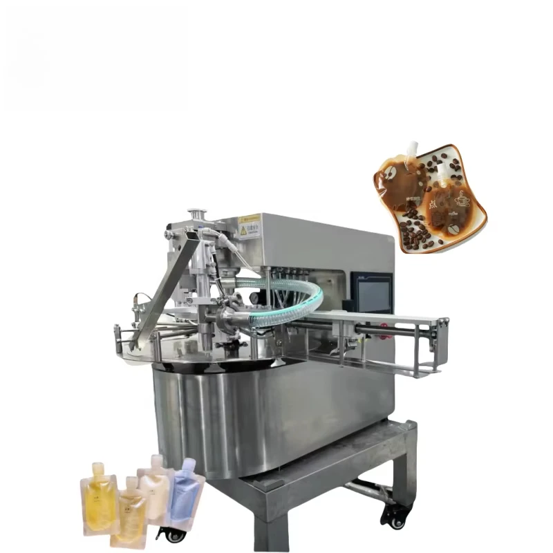 Auto Honey Liquid Filling Machine Drinks Cooking Oil Sachet Ketchup Peanut Butter Sauce Spout Pouch Filling And Capping Machine