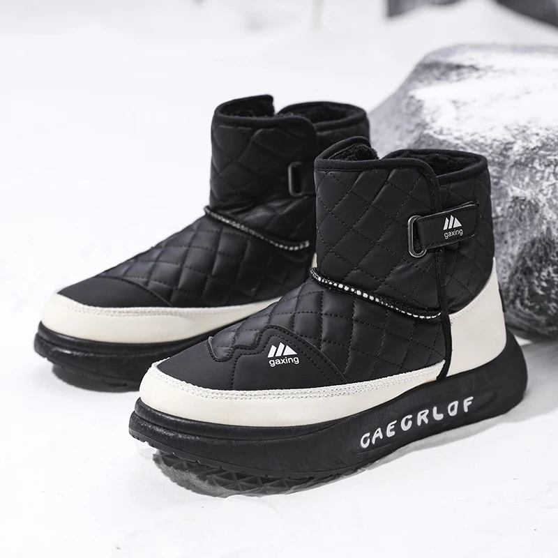 

Mens Snow Boots Waterproof High-top Cotton Shoes Outdoor Non-slip Trekking Boots Thicken Plush Winter Boots for Men Botas Hombre