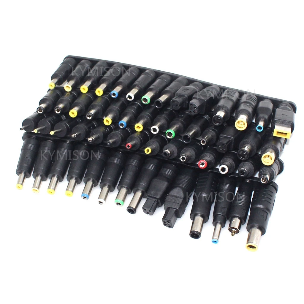 56pcs Universal Laptop AC DC Jack Power Supply Adapter Connector Plug for HP Dell Lenovo Acer Toshiba Notebook Cable Cord