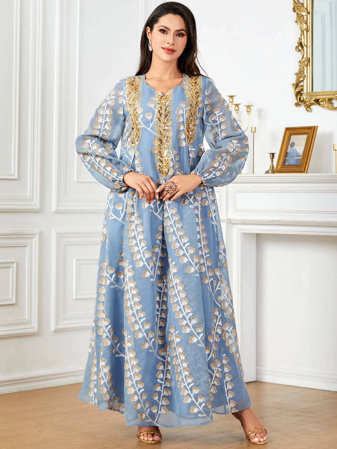

Eid Djellaba Women Muslim Dress Embroidery Dubai Abaya Turkey Robe Middle East Kaftan Kebaya Jalabiya Musulmane Femme Vestidos