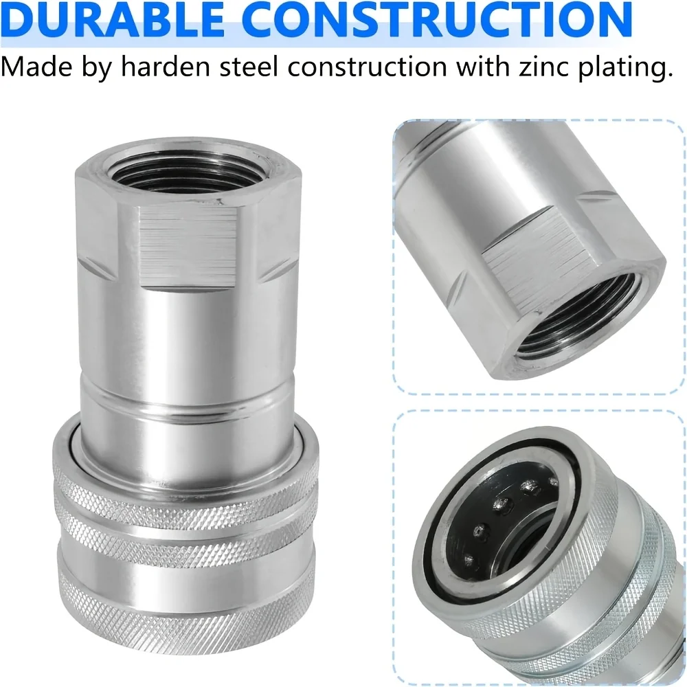 1Set Hydraulic Quick Coupler ISO-A 3/4 Inch BSP Thread for Fluid Power Transmission And Control