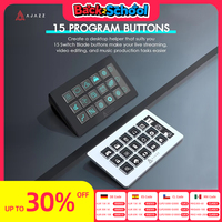 AJAZZ AKP153E Stream Deck Wired Mini Visual Keyboard Multifunctional Console Panel 15 Macro Keys Custom Button Trigger Actions