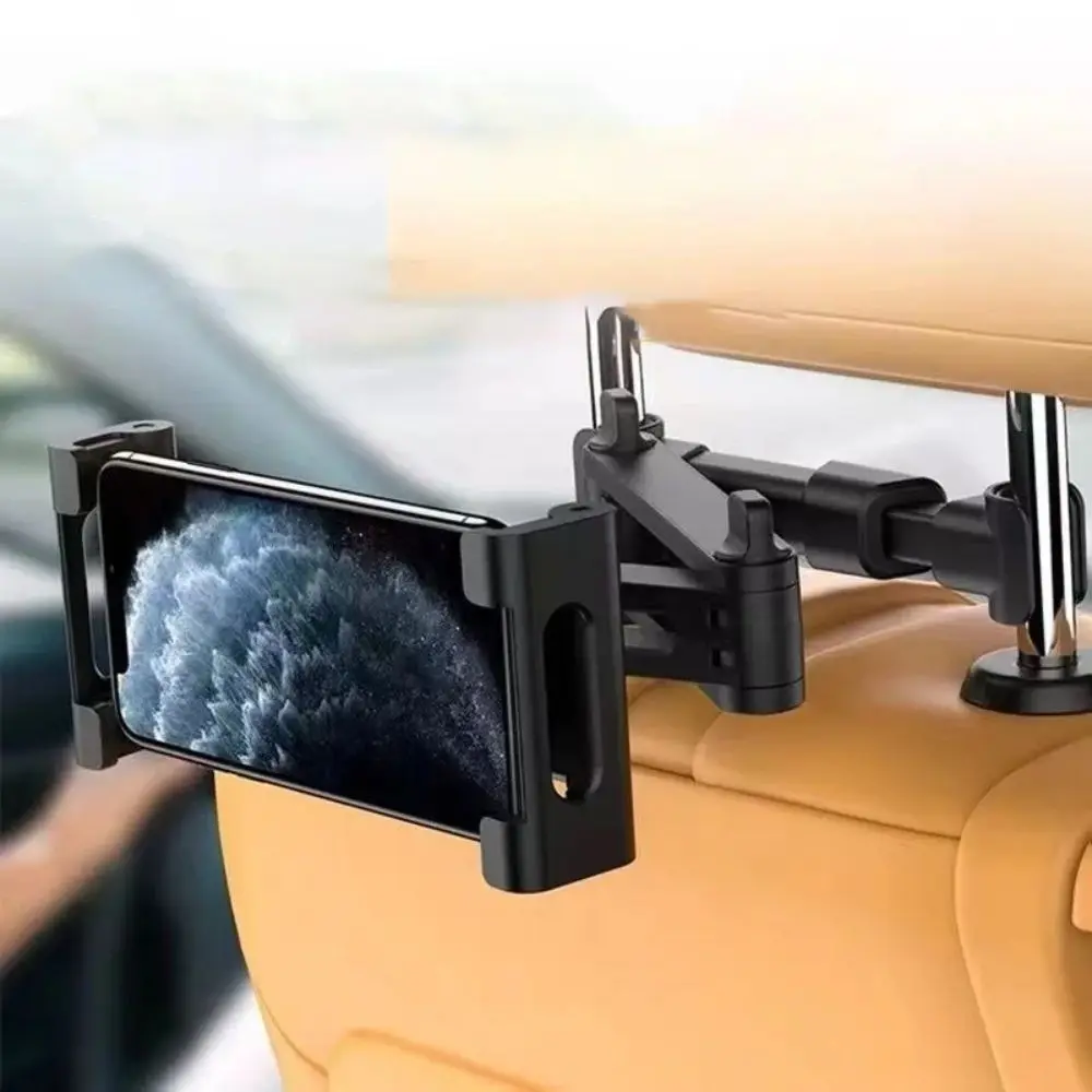 Foldable Car Rear Pillow Phone Holder Flexible Adjustable Bracket Rear Headrest Mounting Brackets Portable Hands-Free