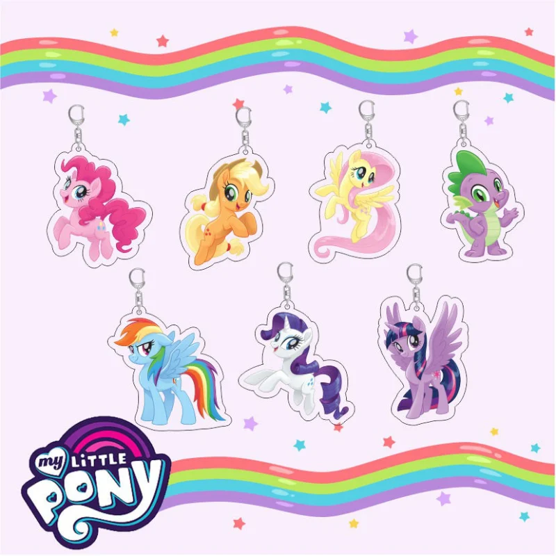 

My Little Pony Anime Peripheral Keychain Applejack Yunbao Rourou Peach Cartoon Cute Girl Heart Pendant Backpack Ornament Gift