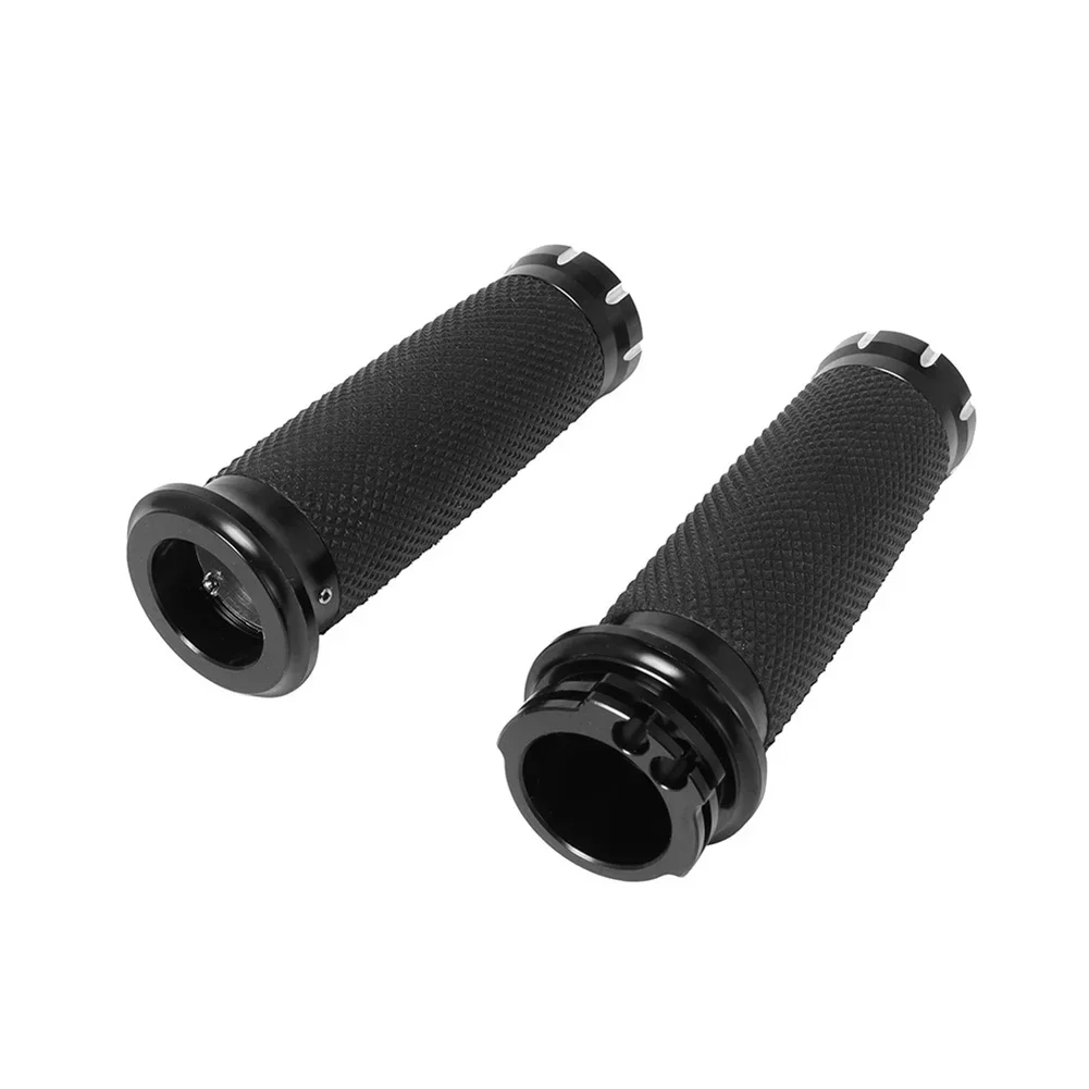 Pair Black Handle Bar Hand Grips Throttle Handle Cover For Touring Sportster XL883 XL1200 For Dyna Replace Accessories