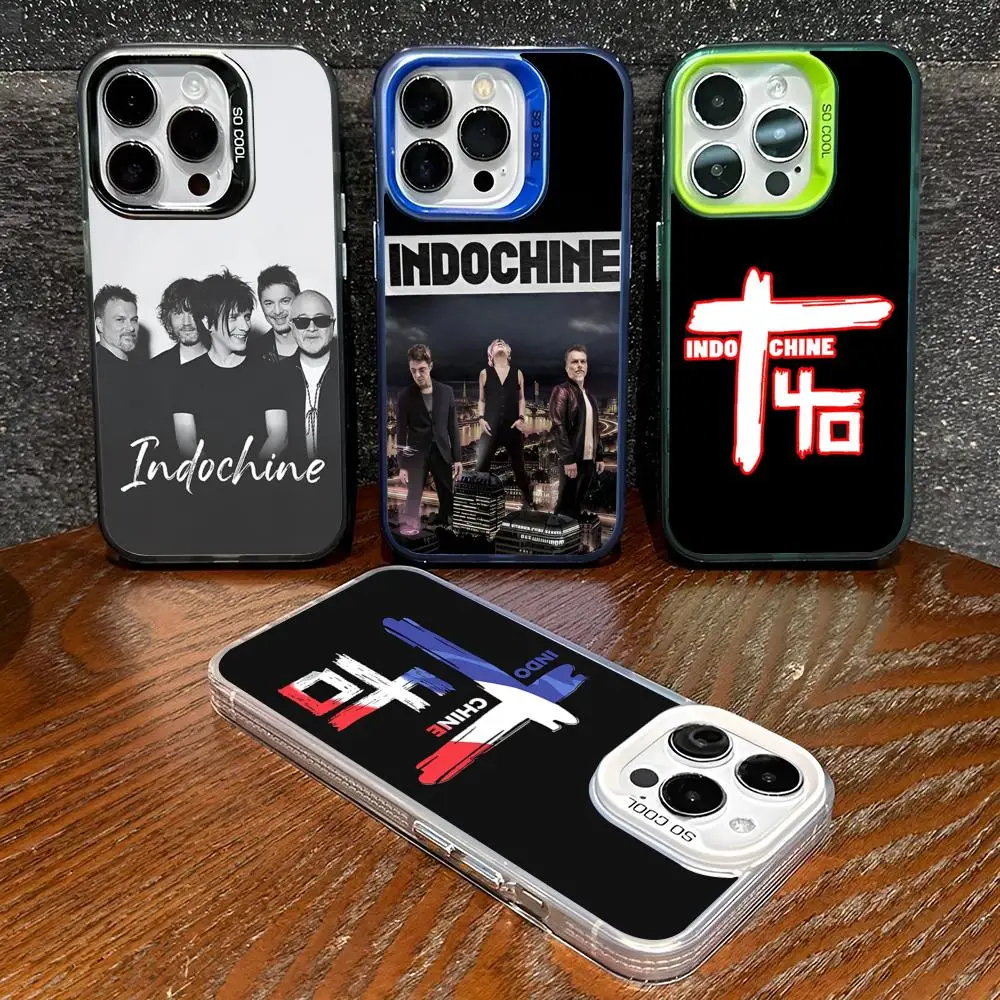 Best Of Indochine Band Phone Case for iphone 16 15 14 13 11 12 Pro Max Xr X Xs 8 7 Plus Color Silver Cover