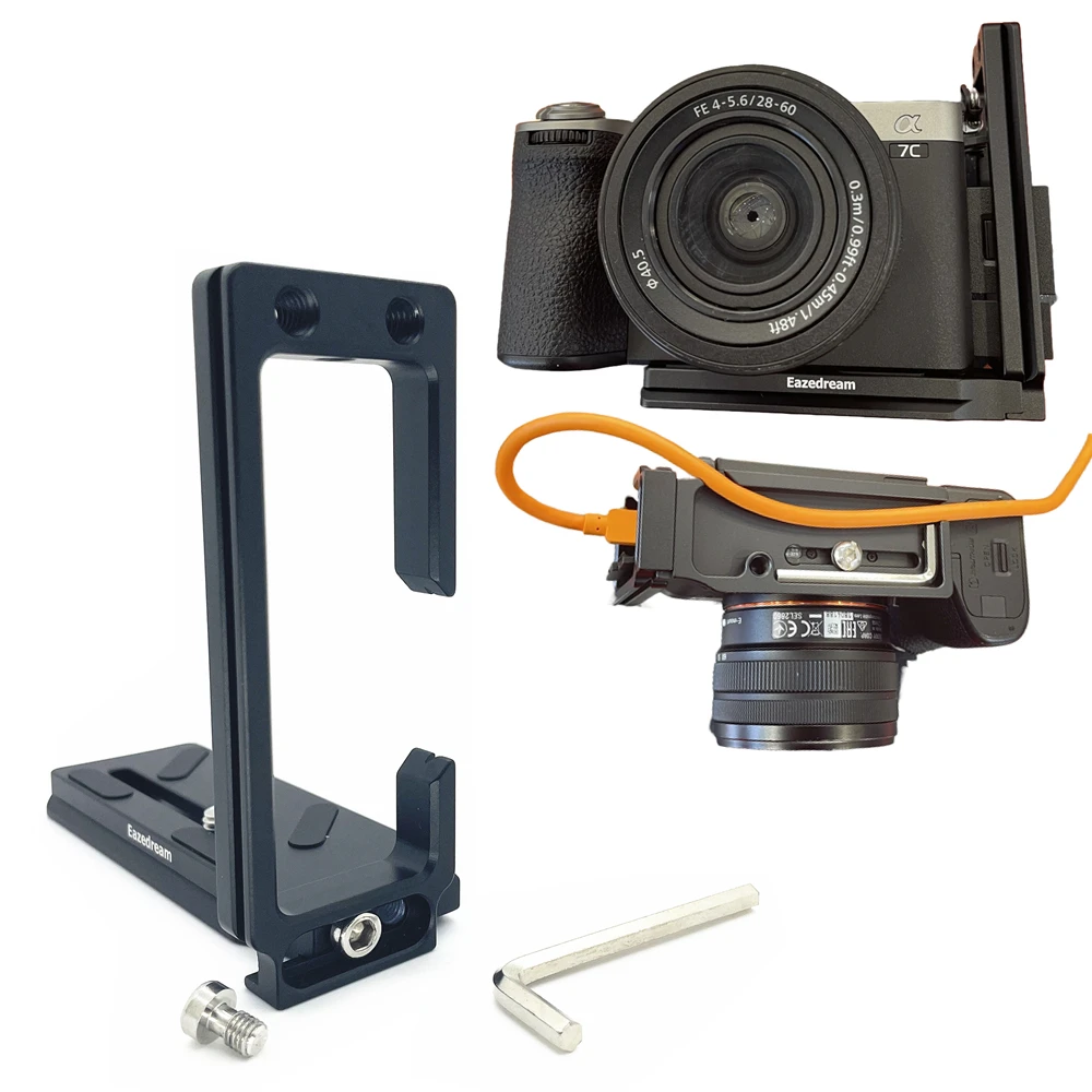 A7CM2 A7CR Cable Lock Tripod Quick L Plate Holder for Sony A7C II ILCE-7CM2 ILCE-7CR Camera Tether Shooting & Live Streaming