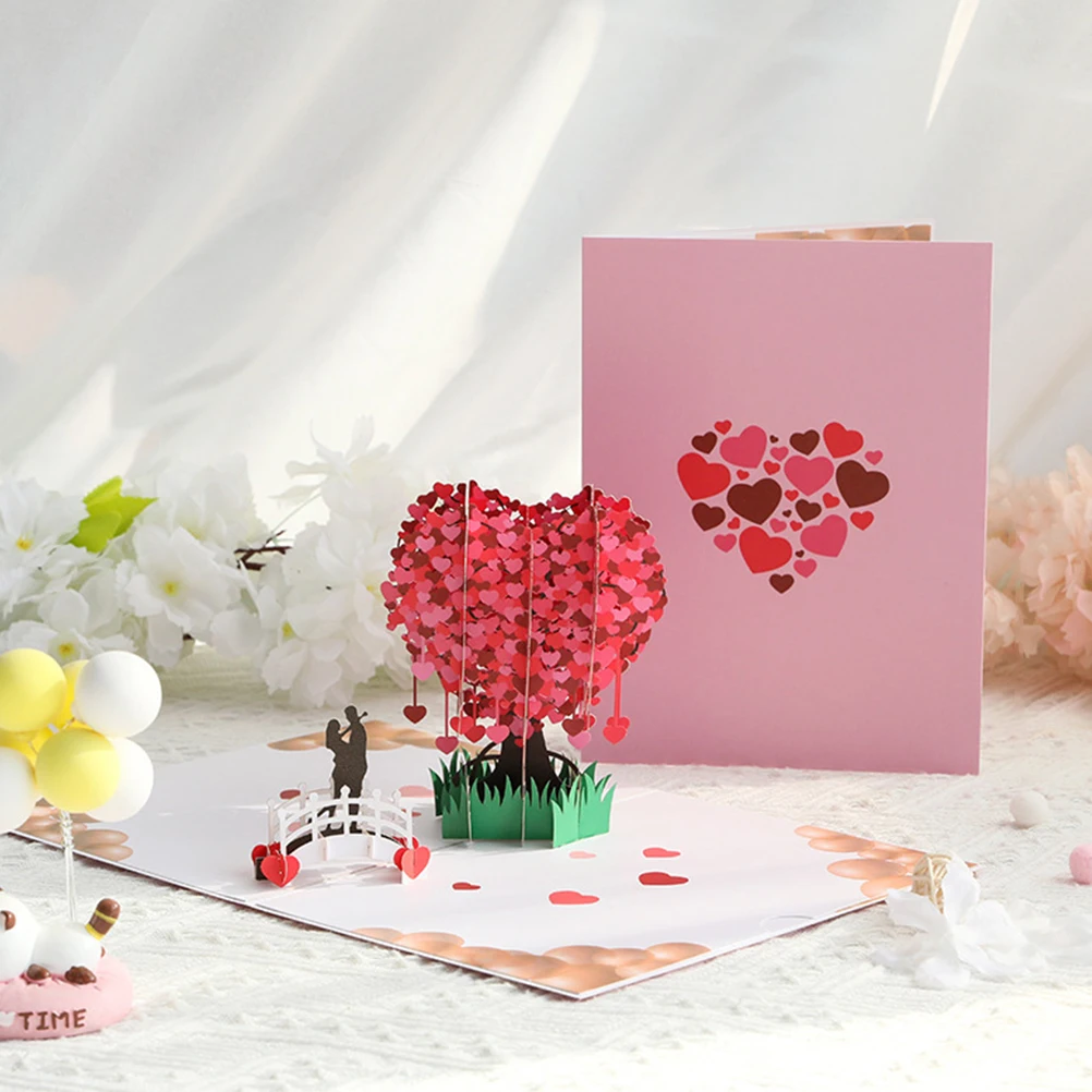 

Love Tree Greeting Card Cards Valentines Valentine's Day Three-dimensional Wedding