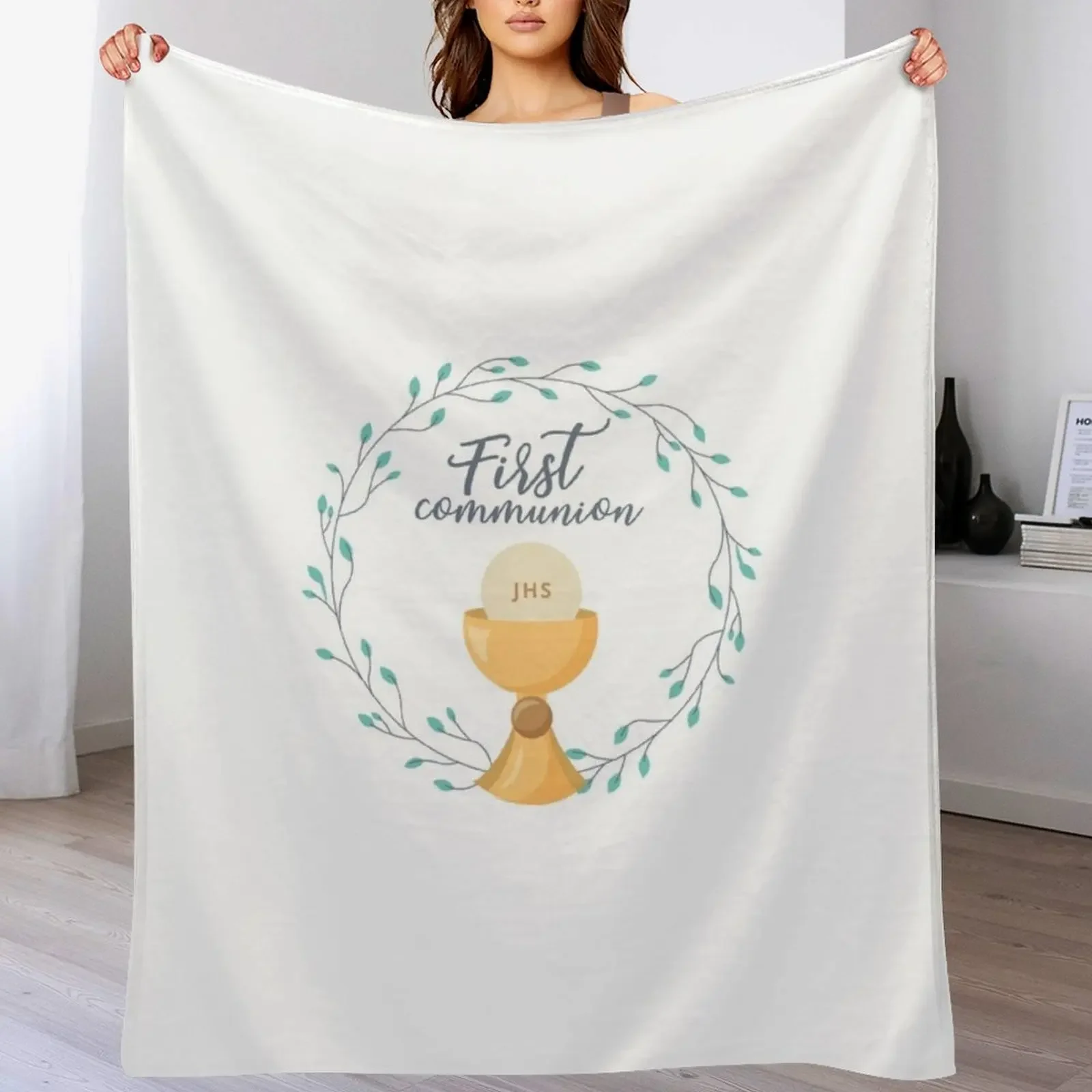First communion Throw Blanket Modern Design Soft Blanket for Home Decor