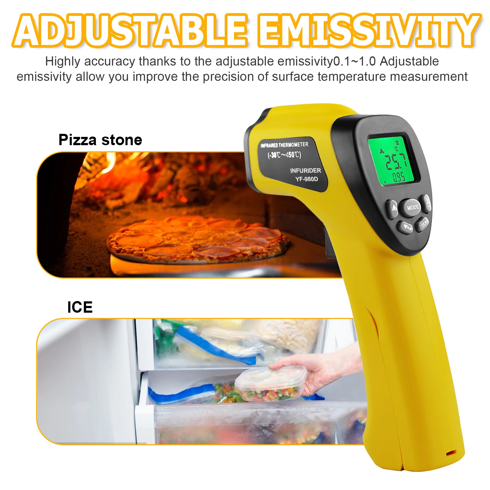 980D Infrared Thermometer Gun  - Industrial Laser Thermometer Gun review and price