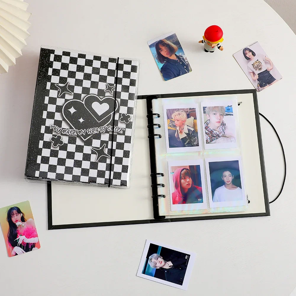 A5 Kpop Photocard Binder Love Heart Photo Cards Collect Book Idol Picture Album Storage Hardcover Notebook Ins Kawaii Stationery