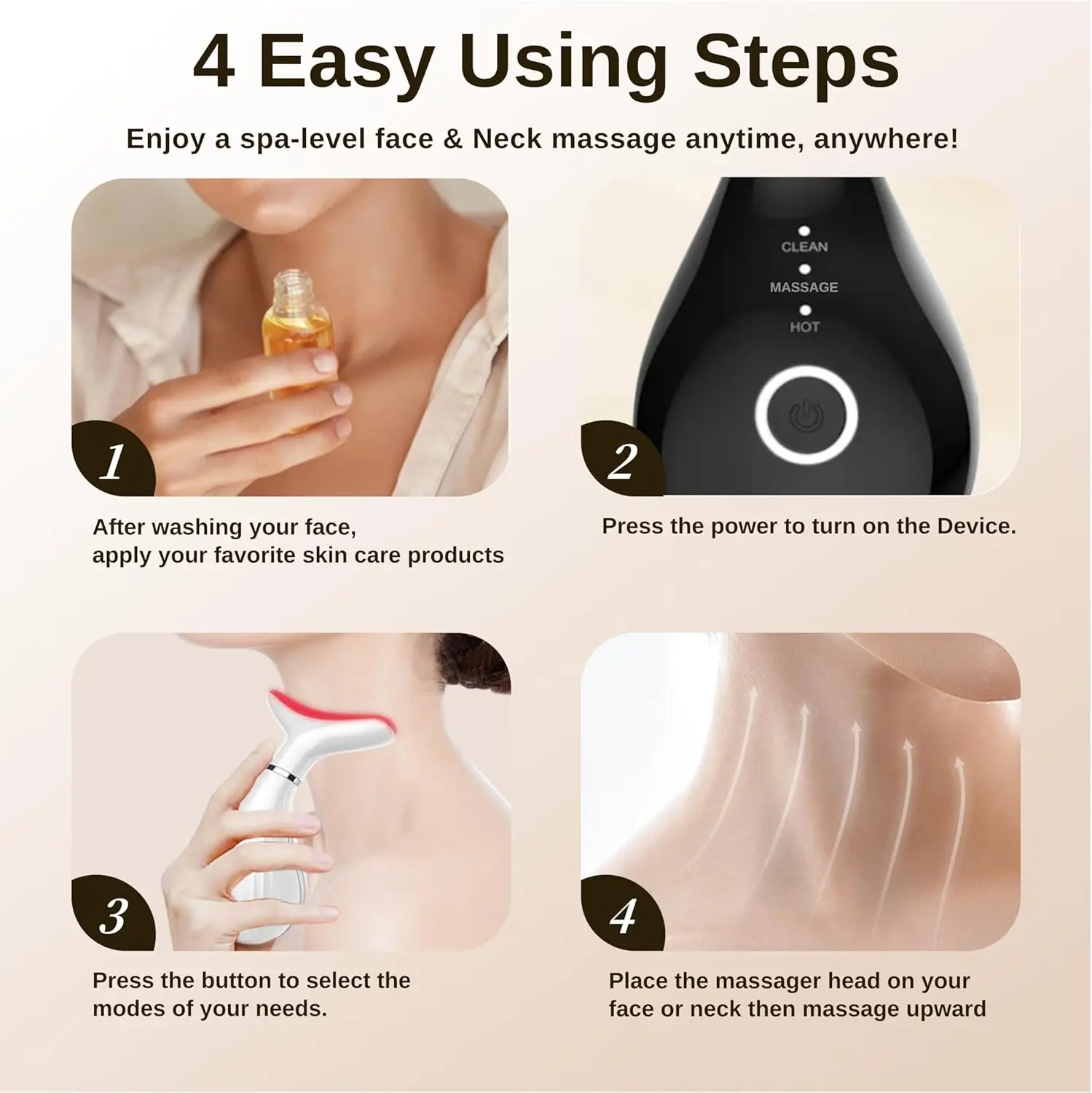 جهاز تجميل الرقبة 3 في 1 LED مكركرنت مدلك الوجه أداة نحت الوجه لروتين العناية اليومي بالبشرة ومكافحة الشيخوخة #5