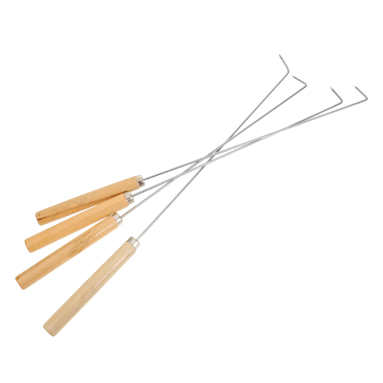 

4pcs Meat Grinder Cleaning Hook Metal Wood Handle For Grinder Grooves Deep Cleaning Tool Commercial Kitchen Appliance