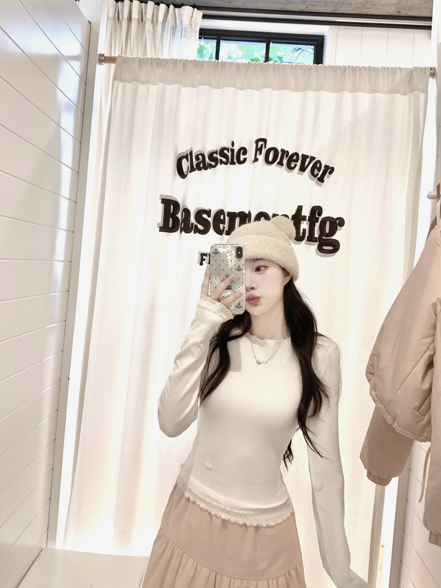 

Женская зимняя кофта Sweet Heart Little T-shirt с круглым вырезом, на пуговицах, с кружевной отделкой, приталенная, с длинными рукавами, на флисовой подкладке