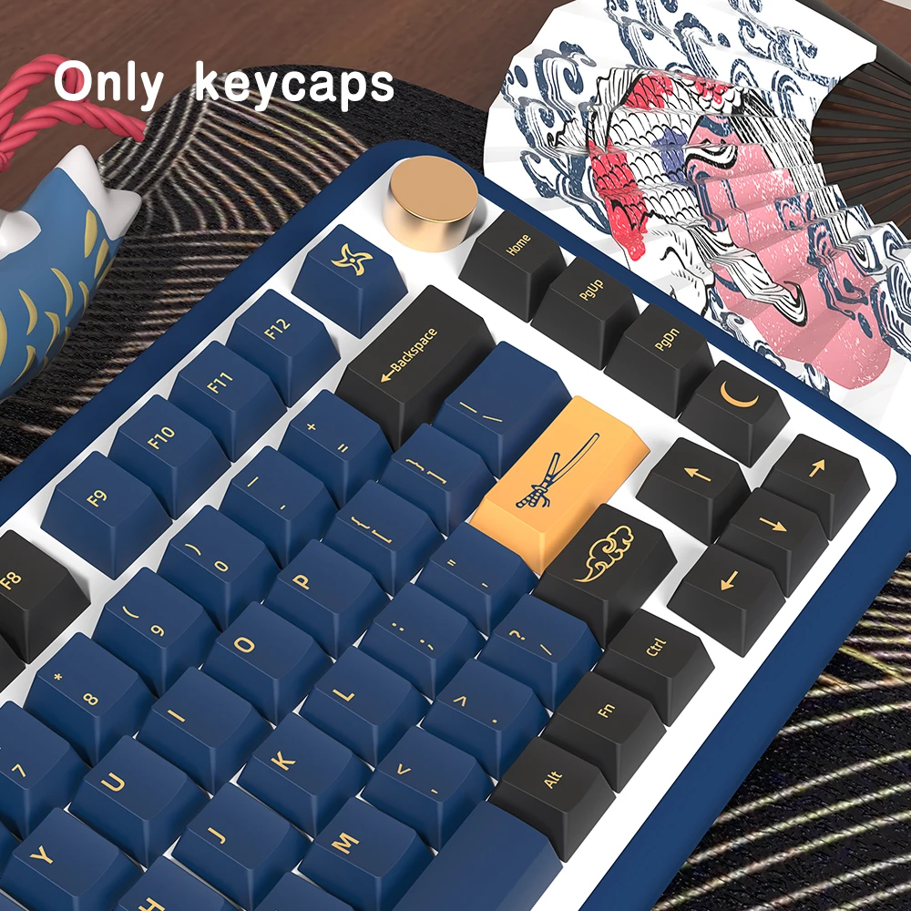 Imagem -05 - Samurai Keycaps Perfil Cereja para Teclado Mecânico Gmk Iso Pbt Keycap Gmk Vermelho Azul Rk61 Gk61 Gmk 68 75 84 87 96 96 87 104 108