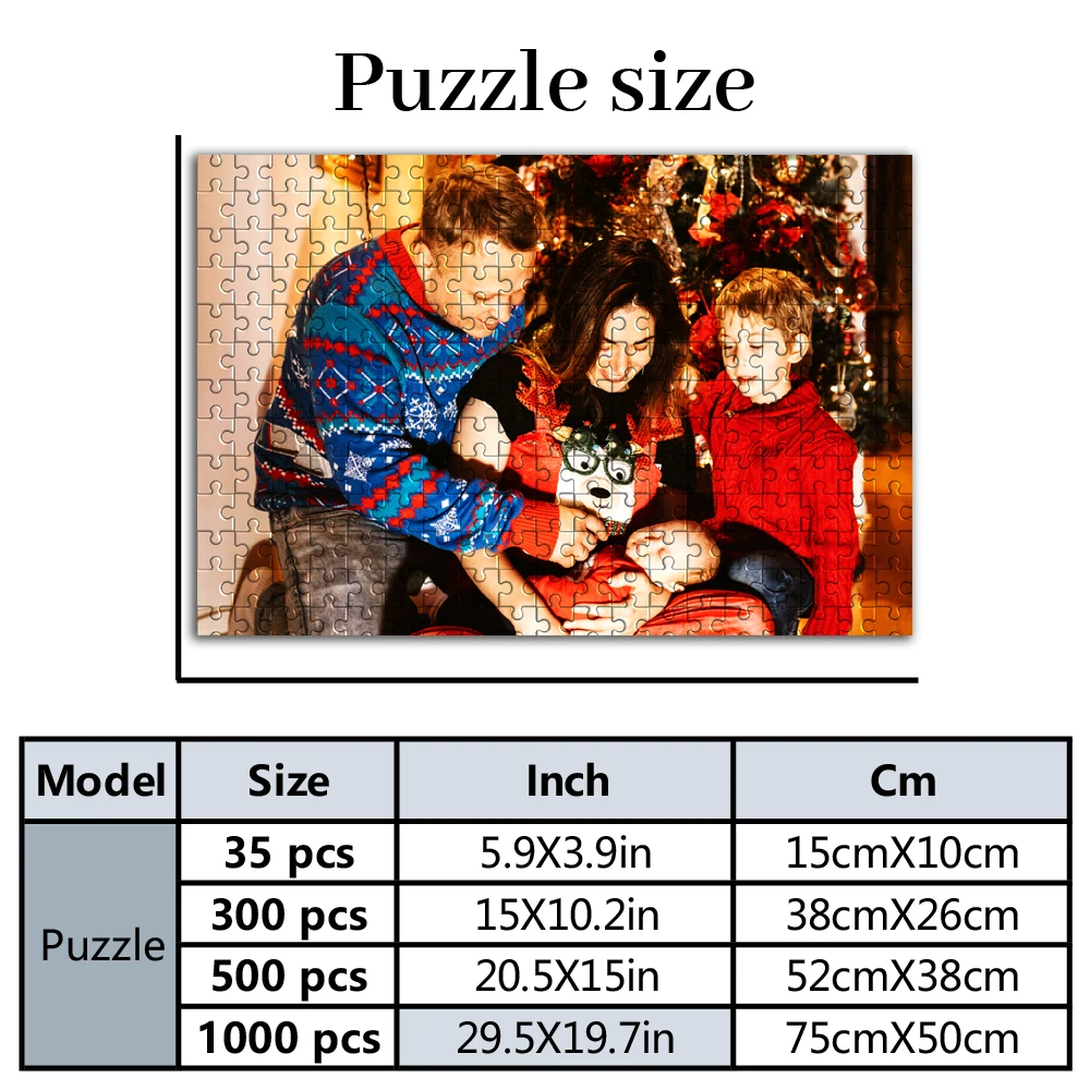 35/300pcs  family Customized Photo Custom Puzzles in Photos Customizable Picture For Kids Toy Handmade Birthday Gifts
