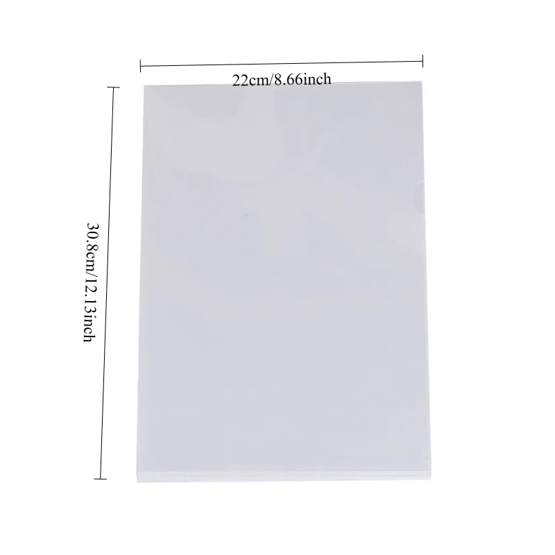 10pcs L-Type A4 Folder Monolithic Folder File Protective Cover Transparent File Envelope Folder