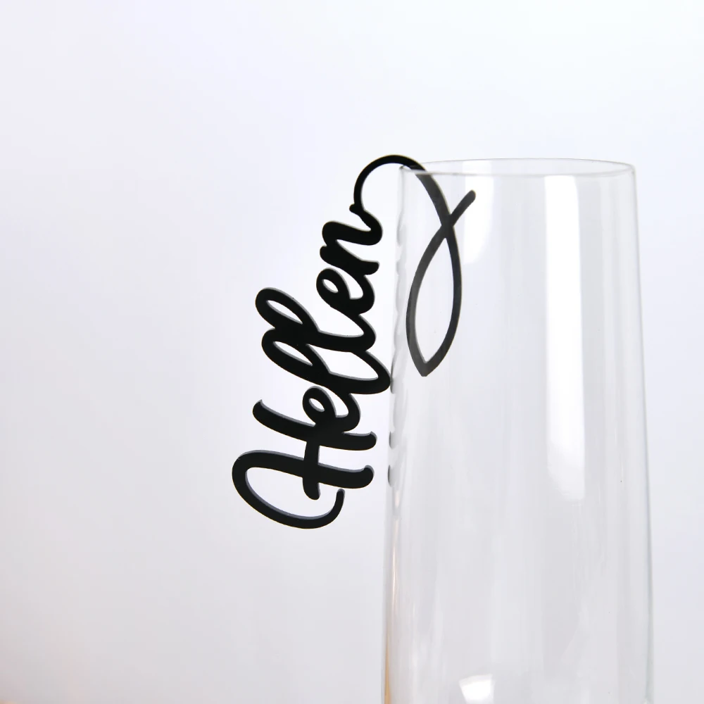 

Personalized wine glass pendant, Customize the text content, Baptism embellishes, Plate nameplate, Souvenir party giveaways.