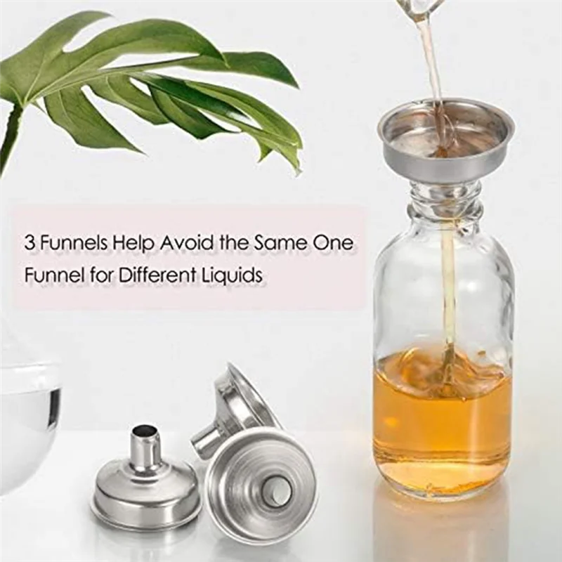 12Pc 2 Oz Small Clear Glass Bottles with Lids & 3 Funnels - 60Ml Bottles for Juice Ginger , Whiskey,